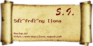 Sáfrány Ilona névjegykártya