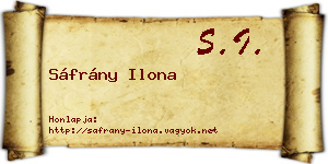 Sáfrány Ilona névjegykártya